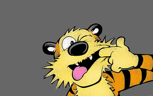 Calvin und Hobbes Grau Grau HD, Cartoon / Comic und Grau, Grau, Calvin, Hobbes, HD-Hintergrundbild HD wallpaper