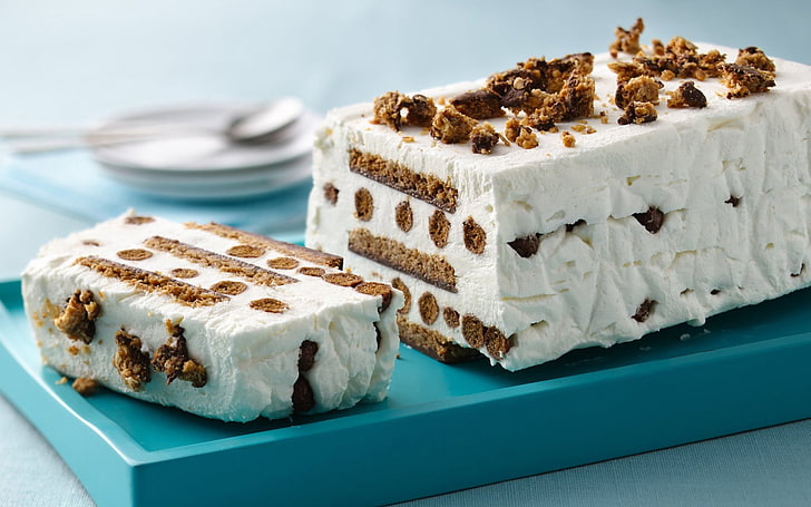 white chocolate and caramel cake\, pie, ice-cream, cookies, slice, HD wallpaper