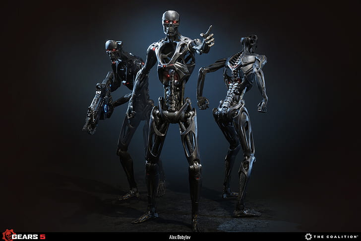 แสดงผล, Terminator Dark Fate, Terminator, endoskeleton, 3D, เครื่องจักร, อนาคต, Alex Bobylev, วอลล์เปเปอร์ HD