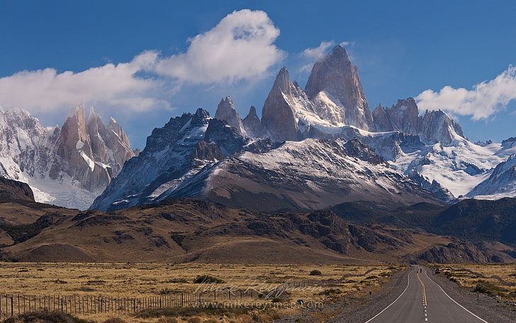 pintura abstrata azul e branca, natureza, paisagem, montanhas, Chile, Torres del Paine, HD papel de parede