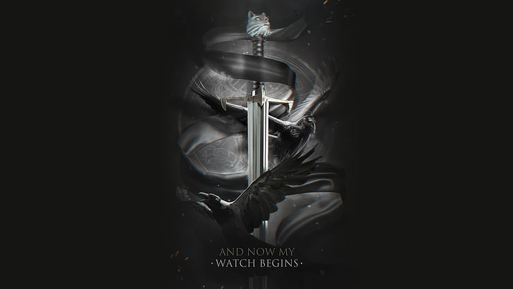 poster film, Game of Thrones, pedang, burung, gagak, Wallpaper HD