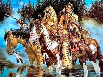 Indianie Rdzenni Amerykanie Indianie Ludzie Inne Sztuka HD, Rdzenni Amerykanie, Indianie, Tapety HD HD wallpaper