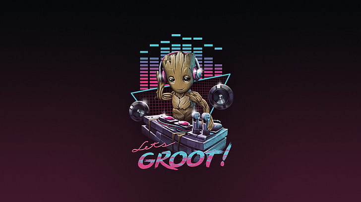 Groot, grafika, Guardians of the Galaxy, Guardians of the Galaxy Vol. 2, Tapety HD