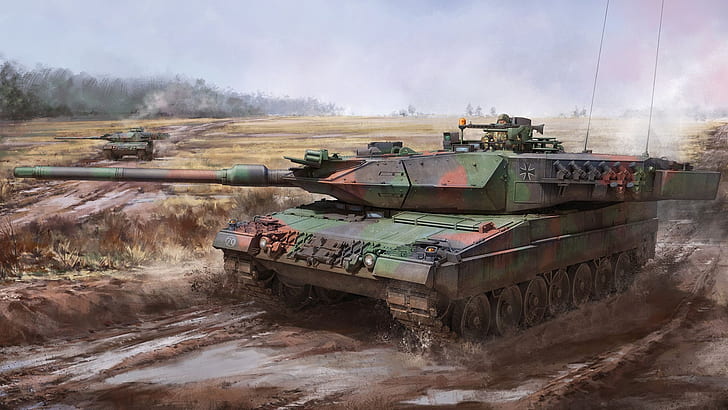 Германия, Бундесверът, немски главен боен танк, MBT, Leopard II A5 / A6 Early, HD тапет