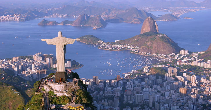 Путешествия, Туризм, Христос-Искупитель, Бразилия, Рио-де-Жанейро, HD обои