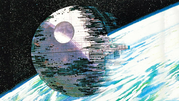 Death Star Star Wars Grafika Szkieletowa Ralph Mcquarrie, Tapety HD