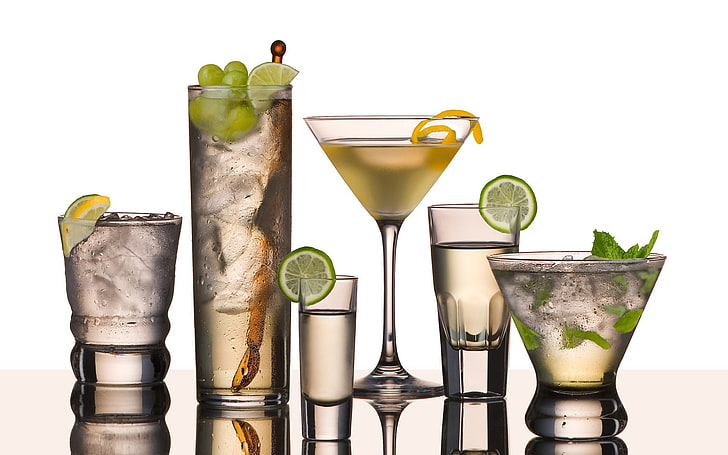 cocktails, copo de bebida, HD papel de parede