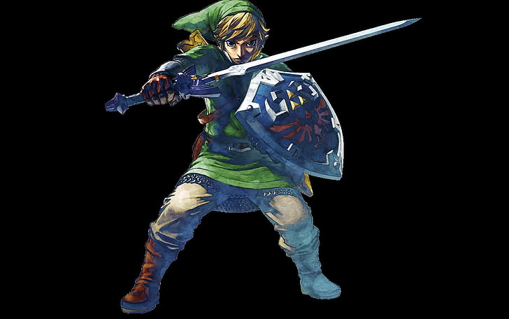Link, The Legend of Zelda, Master Sword, Hylian Shield, Wallpaper HD