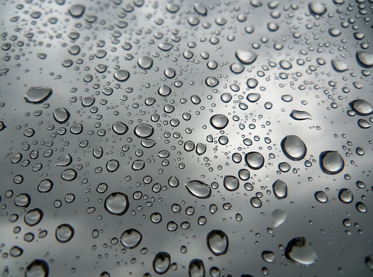 Raindrop, water droplets, Elements, Water, rain, raindrop, window, wet, glass, HD wallpaper
