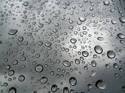 Regentropfen, Wassertropfen, Elemente, Wasser, Regen, Regentropfen, Fenster, nass, Glas, HD-Hintergrundbild HD wallpaper