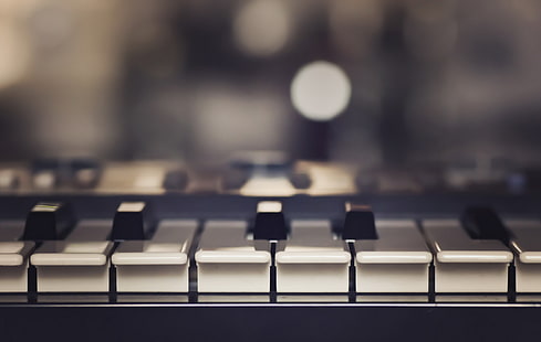 Schwarzweiss-Klavier, Klavier, Musik, Schlüssel, Musikinstrument, HD-Hintergrundbild HD wallpaper