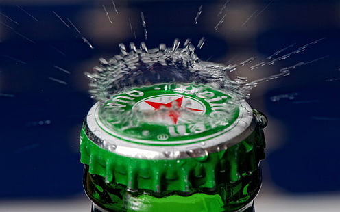 Produits, Heineken, bière, goutte d'eau, Fond d'écran HD HD wallpaper