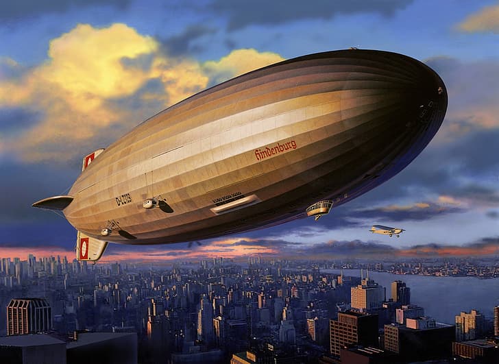 Germany, The airship, The Hindenburg, LZ 129, HD wallpaper