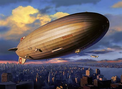 Alemania, La aeronave, El Hindenburg, LZ 129, Fondo de pantalla HD HD wallpaper