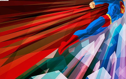 DC Superman Illustration, Comics, Superman, Low Poly, Grafik, DC Comics, HD-Hintergrundbild HD wallpaper