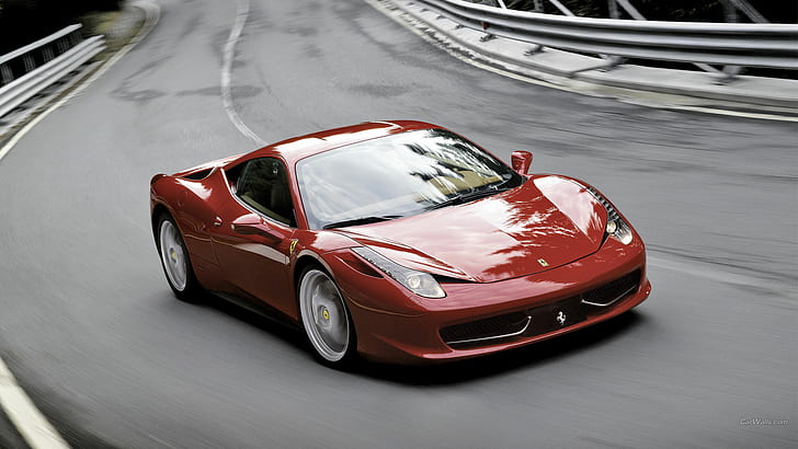Ferrari 458 Italia Motion Blur HD, красное спортивное купе, автомобили, размытие, движение, Ferrari, 458, Италия, HD обои
