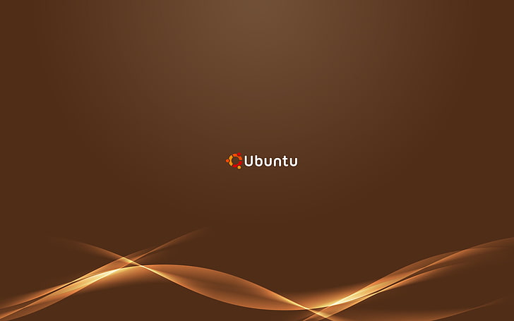 Brown Waves Ubuntu, logotipo de Ubuntu, Computadoras, Linux, computadora, linux ubuntu, ondas, marrón, Fondo de pantalla HD