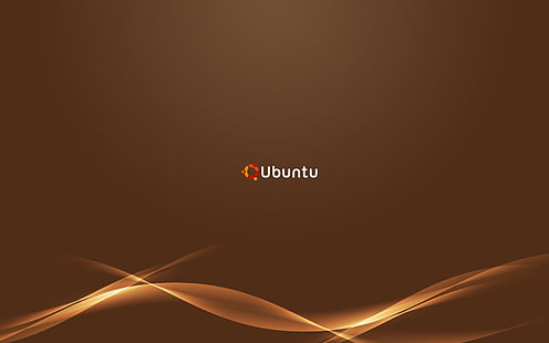 Brown Waves Ubuntu, logo Ubuntu, Komputer, Linux, komputer, linux ubuntu, wave, brown, Wallpaper HD HD wallpaper