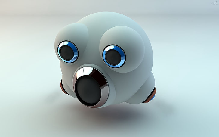 rundes weißes und blaues drahtloses Spielzeug, Roboter, Bewegung, Gerät, Licht, HD-Hintergrundbild