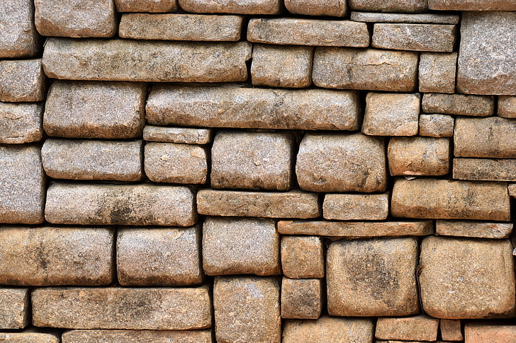 جدار من الطوب البني والجدار والملمس والحجارة، خلفية HD