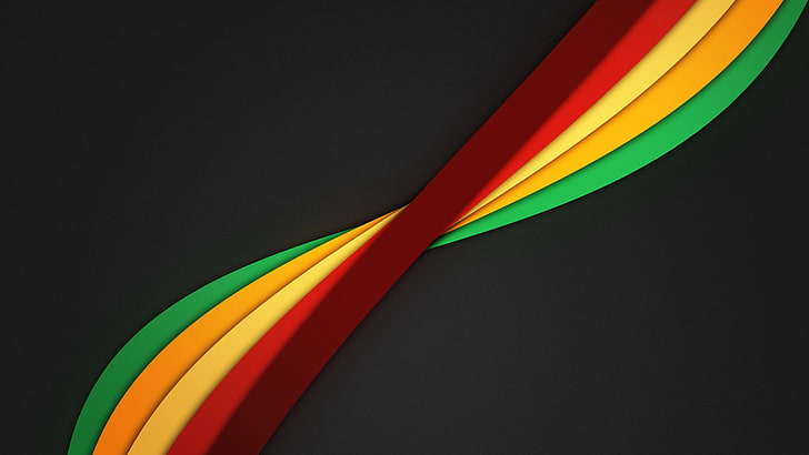 สิ่งทอลายทางสีแดงเขียวและเหลือง Twist นามธรรมเส้นความเรียบง่าย, วอลล์เปเปอร์ HD