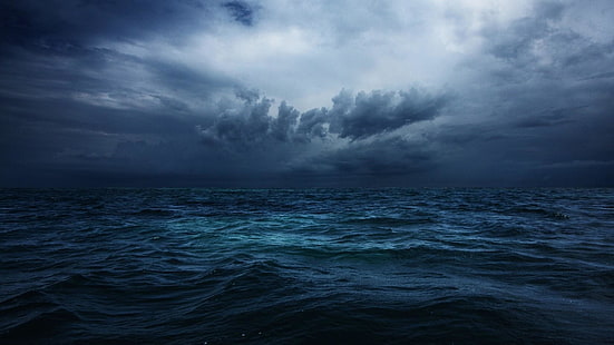 буря, буря, океан, синьо, природа, HD тапет HD wallpaper