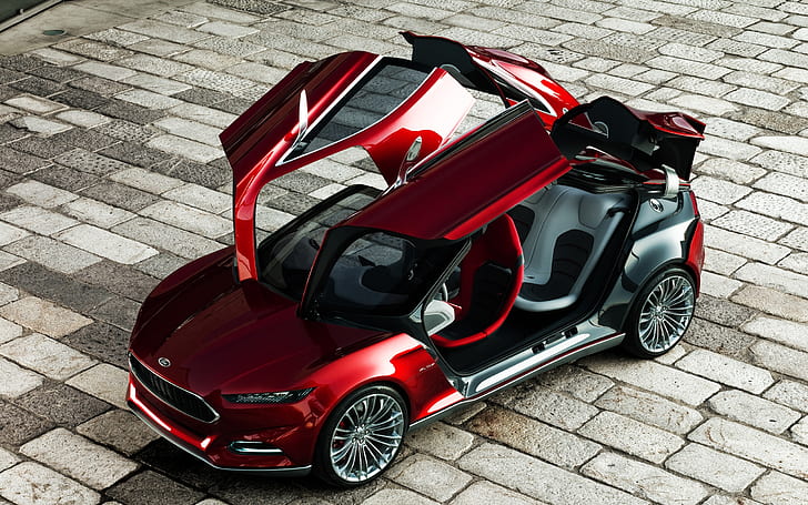 Ford Evos Concept Offene Türen, Ford-Konzept, HD-Hintergrundbild