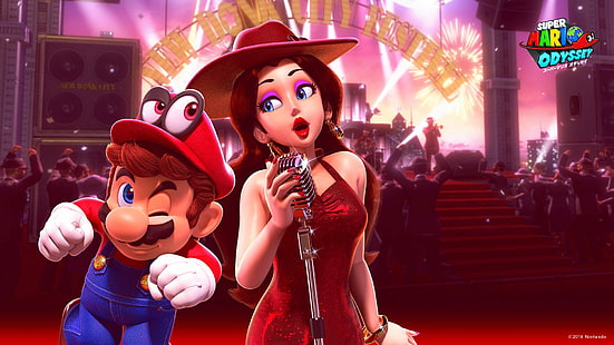 Mario, Super Mario Odyssey, Cappy (Mario), Pauline (Mario), HD-Hintergrundbild HD wallpaper