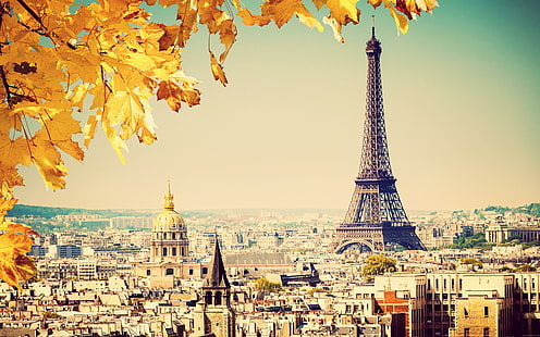 Paris no outono, torre eiffel, paris, mundo, frança, eiffel, torre, outono, HD papel de parede HD wallpaper