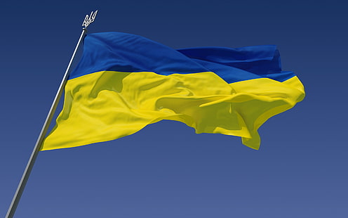 A bandeira da Ucrânia, bandeiras, cartazes, planos de fundo, HD papel de parede HD wallpaper