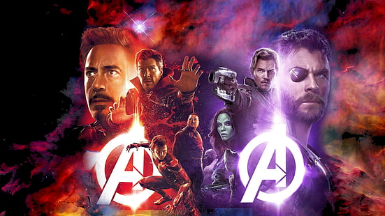 Avengers infinity war، 2018 افلام، افلام، hd، الرجل الحديدي، ثور، ستار لورد، دكتور سترينج، جامورا، خلفية HD HD wallpaper
