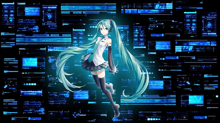 Vocaloid, Hatsune Miku, Fondo de pantalla HD