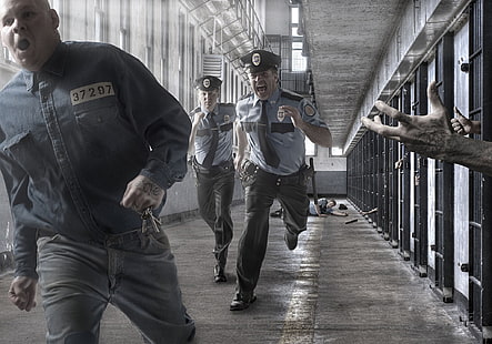 メンズブラックボタンアップ襟付きシャツ、刑務所、刑務所、 HDデスクトップの壁紙 HD wallpaper