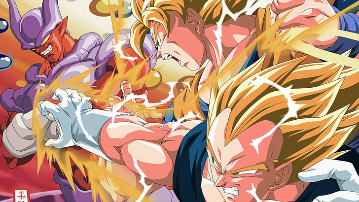 Dragonball Z illustration, Dragon Ball, Dragon Ball Z, Goku, Janemba (Dragon Ball), Vegeta (Dragon Ball), HD wallpaper