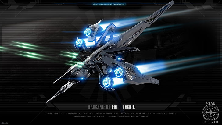Ausrüstung aus schwarzem und blauem Metall, Star Citizen, Robert Space Industries, HD-Hintergrundbild