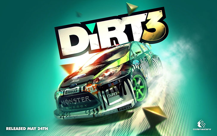 Dirt 3 mobile game application, dirt 3, car, graphics, font, releas, HD wallpaper