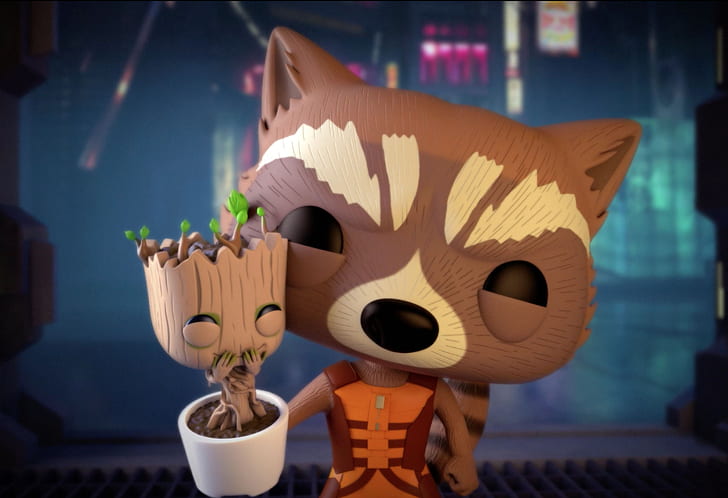 Rocket And Baby Groot Bait And Switch, Fond d'écran HD