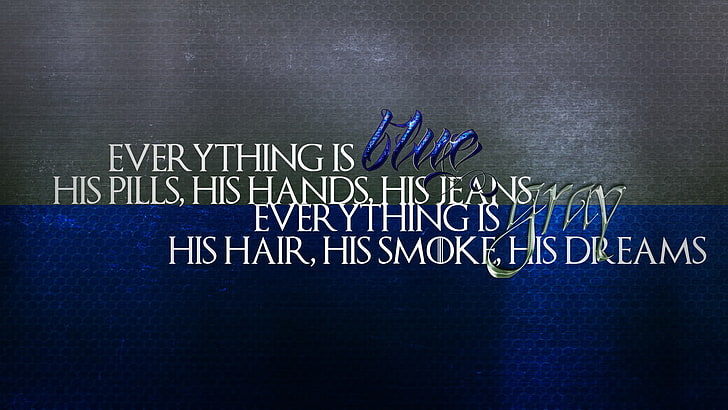 Everything is Blue text, quote, blue, typography, lyrics, Halsey, HD wallpaper