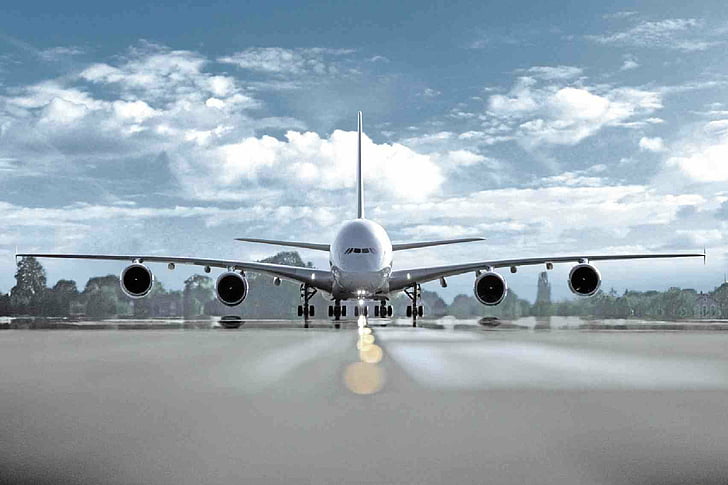 A380 ، إيرباص ، طائرة ، طائرة ، طائرة ، نقل، خلفية HD