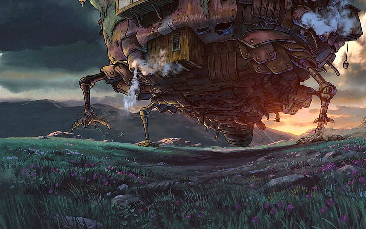 Studio Ghibli Anime heult bewegliches Schloss, HD-Hintergrundbild