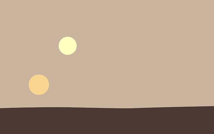 Desert, minimalism, Star Wars, Suns, Tatooine, HD wallpaper
