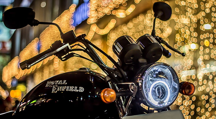 Royal Enfield, черный мотоцикл, Мотоциклы, Другие мотоциклы, HD обои
