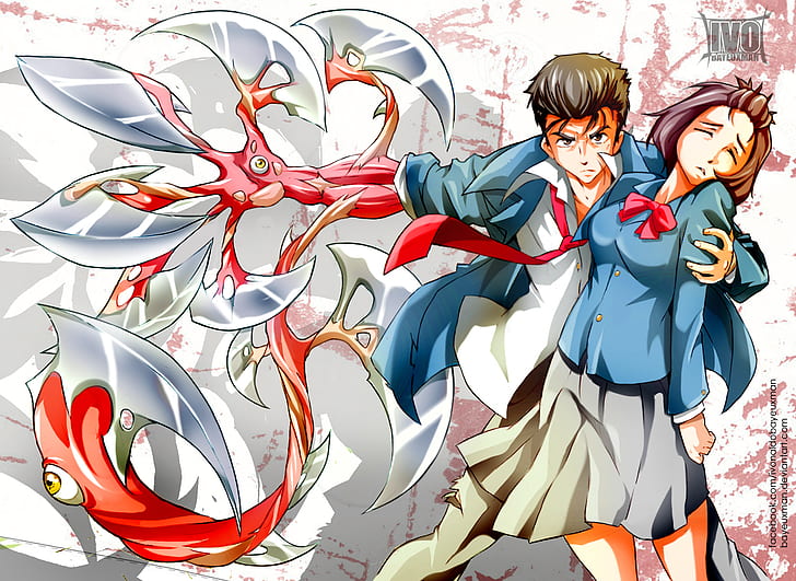 Anime, Parasyte -la maxime-, Satomi Murano, Shinichi Izumi, Fond d'écran HD