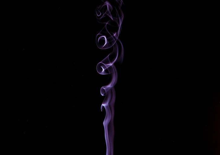 smoke, color smoke, spiral, dark background, HD wallpaper