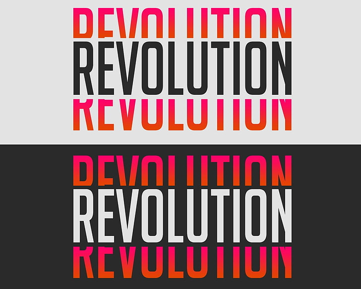 revolução texto, revolução, simples, textura, laranja, gradiente, tipografia, HD papel de parede