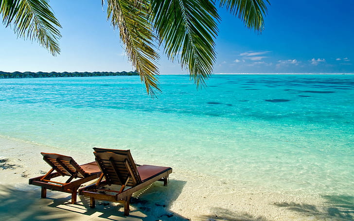 モルディブトロピカルビーチ、ビーチ、自然、モルディブ、熱帯、 HDデスクトップの壁紙