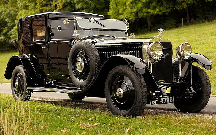 1924 Hispano-Suiza H6, black vehicle, cars, 1920x1200, hispano-suiza h6, hispano-suiza, HD wallpaper