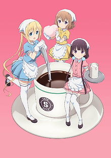 BLEND-S, garotas de anime, Sakuranomiya Maika, Hinata Kaho, Hoshikawa Mafuyu, HD papel de parede HD wallpaper