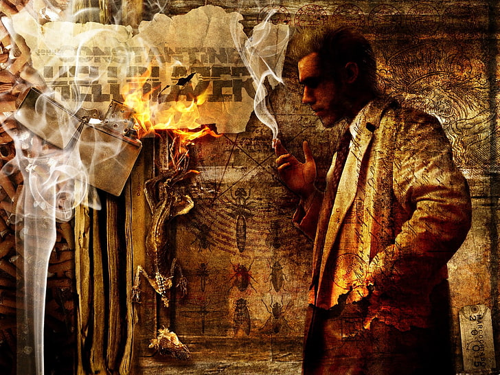 Constantine, Hellblazer, comic art, HD wallpaper