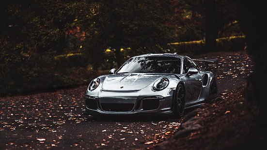srebrne Porsche 911 coupe, fotografia, samochód, Porsche 911 Carrera S, Porsche, Porsche 911 GT3 RS, Tapety HD HD wallpaper